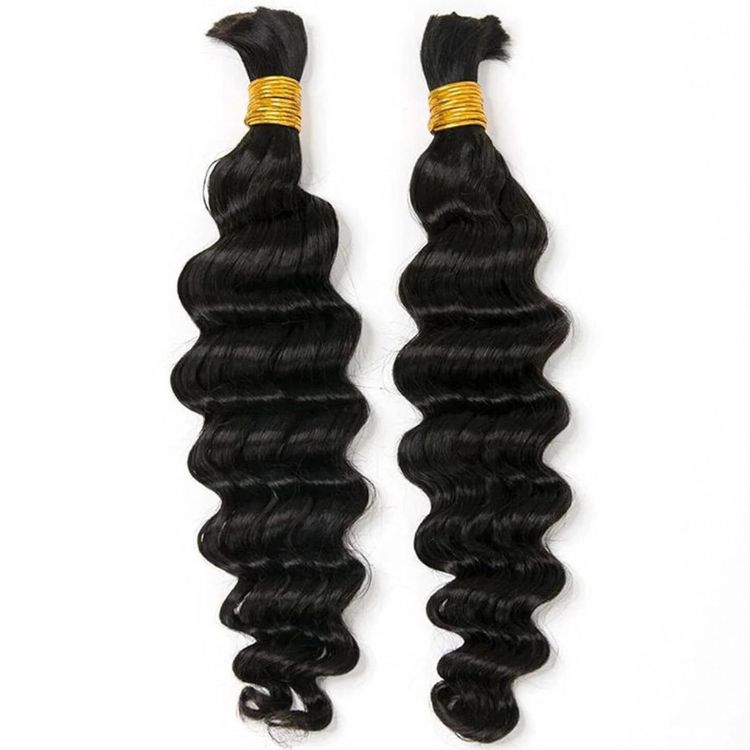 Loose Deep Wave Bulk Human Braiding Hair Extensions Natural Color- Rafarada
