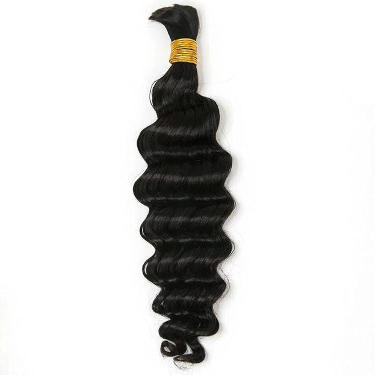 Loose Deep Wave Bulk Human Braiding Hair Extensions Natural Color- Rafarada