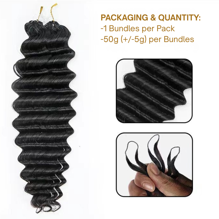 Raw Loose Deep Wave Human Crochet Hair Extensions 100% Real Hair For Crochet Locs Natural Color - Rafarada