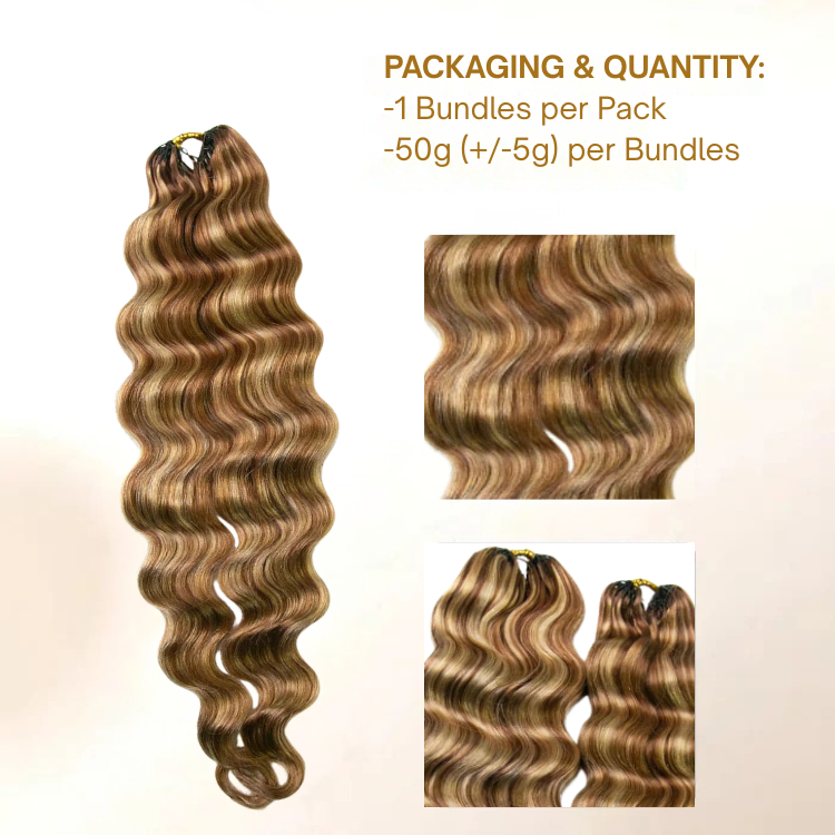 Loose deep wave Hair Highlight Curly Crochet Human Hair Boho Locs Pre Looped Feather Crochet Hair- Rafarada