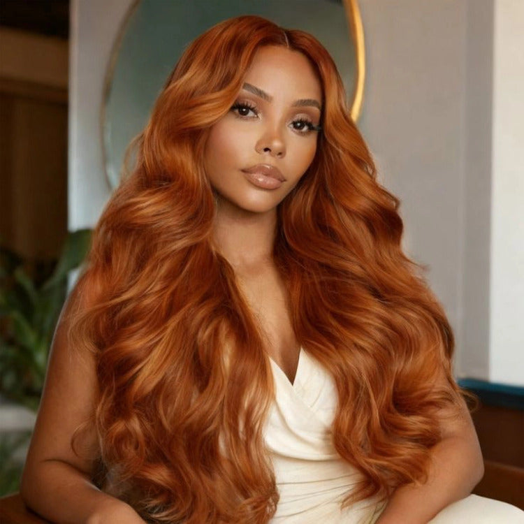 Ginger Color Curvature Collection 100% Human Hair Pre Plucked Hairline For Woman - Rafarada