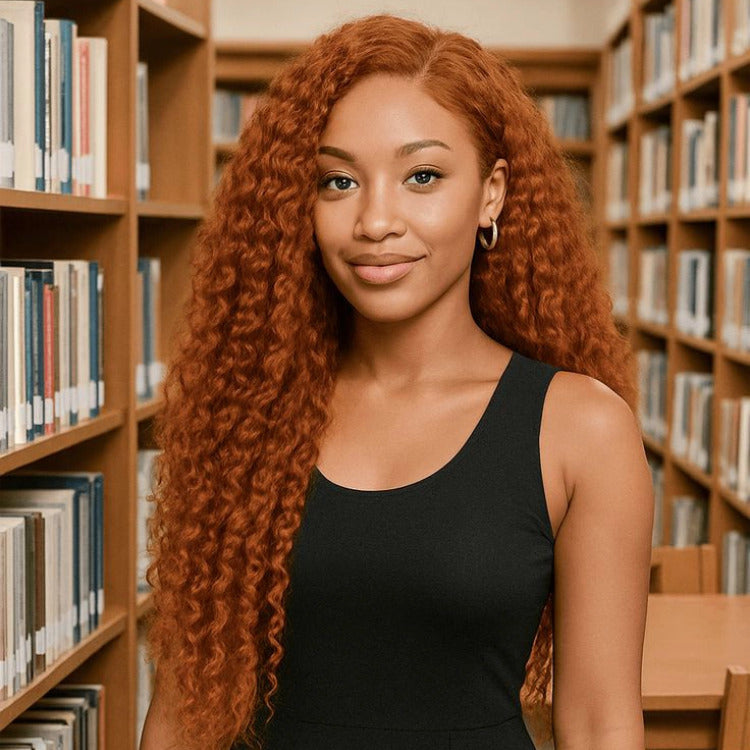 Ginger Color Curvature Collection 100% Human Hair Pre Plucked Hairline For Woman - Rafarada