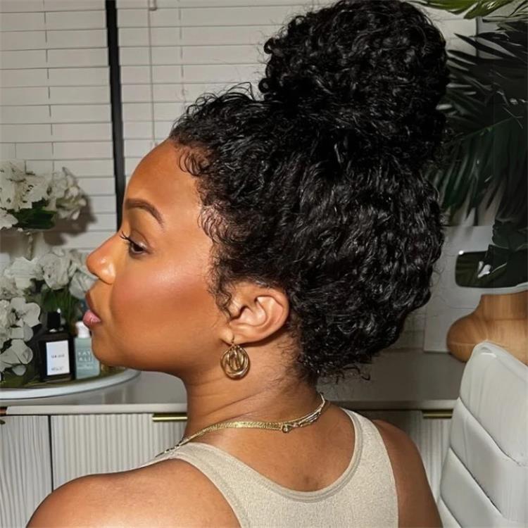 Deep Curly Snug Fit 360 Invisible Strap Glueless Pre-Bleached Human Hair Wig - Rafarada