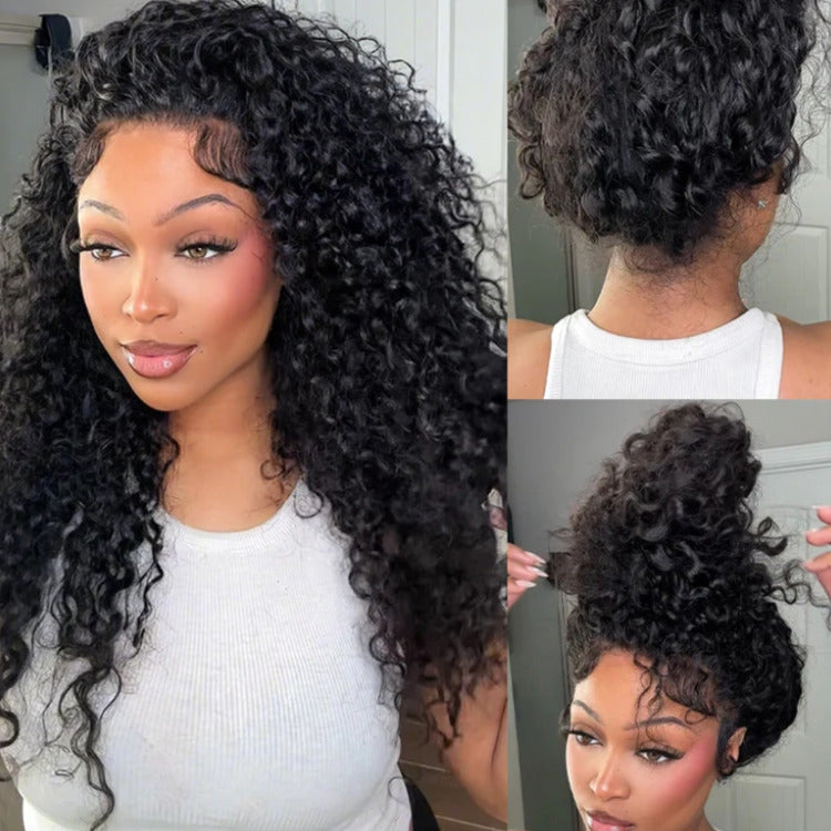 Water Wave Wig 100% Human Hair Invisi Draw-Strings Pre Plucked Natural Hairine With Baby Hair - Rafarada