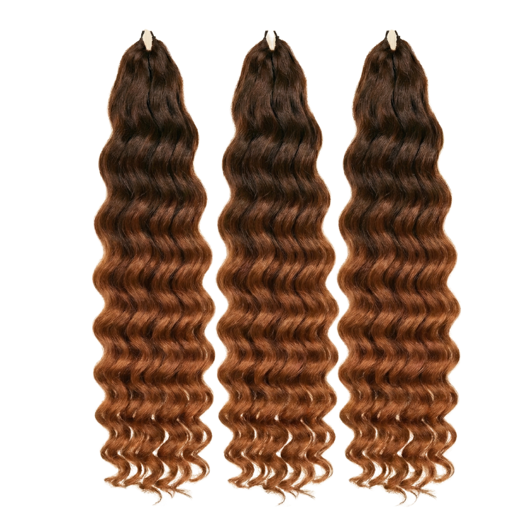 Deep Wave Crochet Hair Ombre Brown Extensions Deep Curly Crochet Braids for Black Women - Rafarada