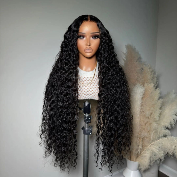 Long Curly Hair Wigs Glueless HD Transparent Lace Frontal Human Hair Wig- Rafarada