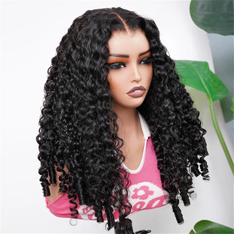 Burmese Curly Glueless Wig Bleached Knots 4x4 HD Lace Front Wig - Rafarada