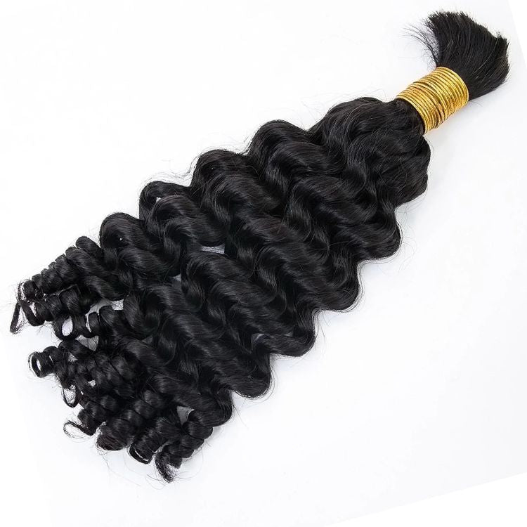Spiral Curly Human Bulk Hair Extensions For Braiding & Boho Braids - Rafarada