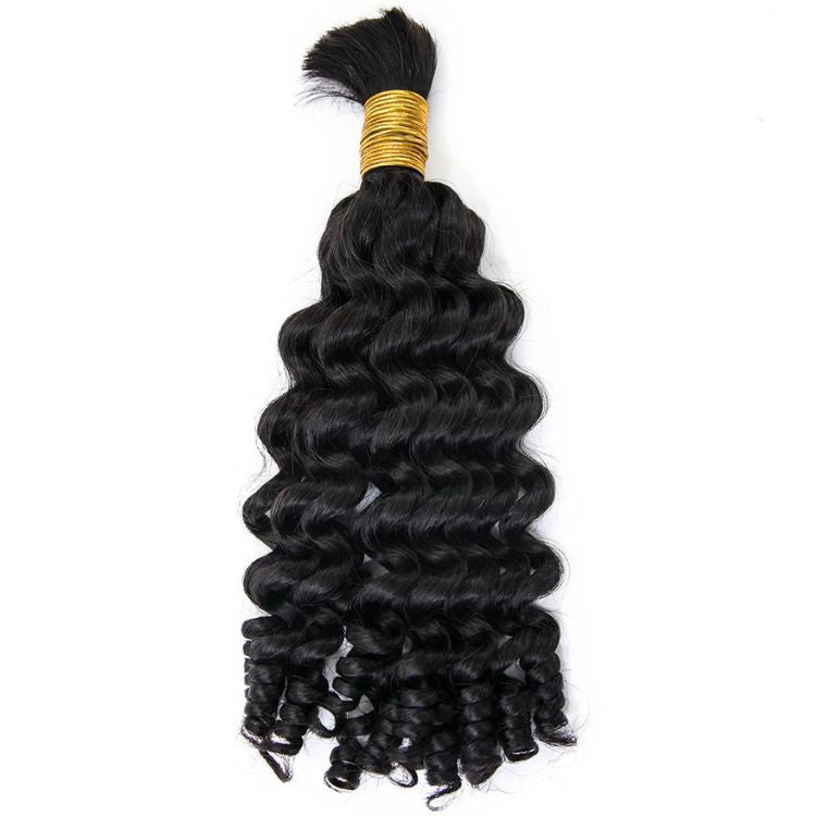 Spiral Curly Human Bulk Hair Extensions For Braiding & Boho Braids - Rafarada