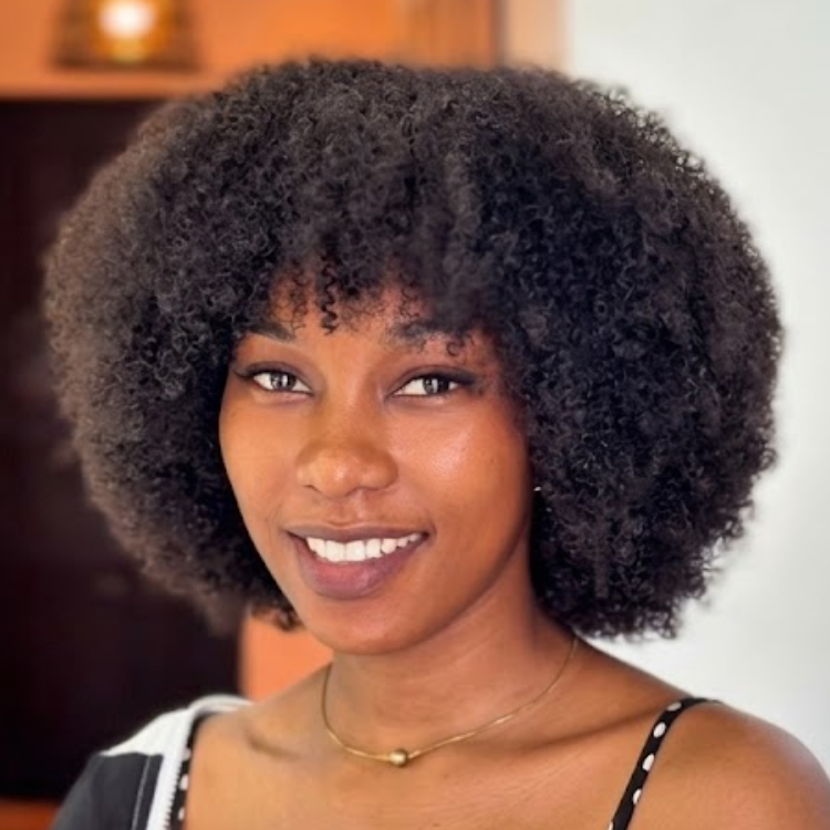Afro Kinky Coily Glueless Human Hair Wig - Natural Black High Volume 100% Human Hair Wig with Bangs- Rafarada