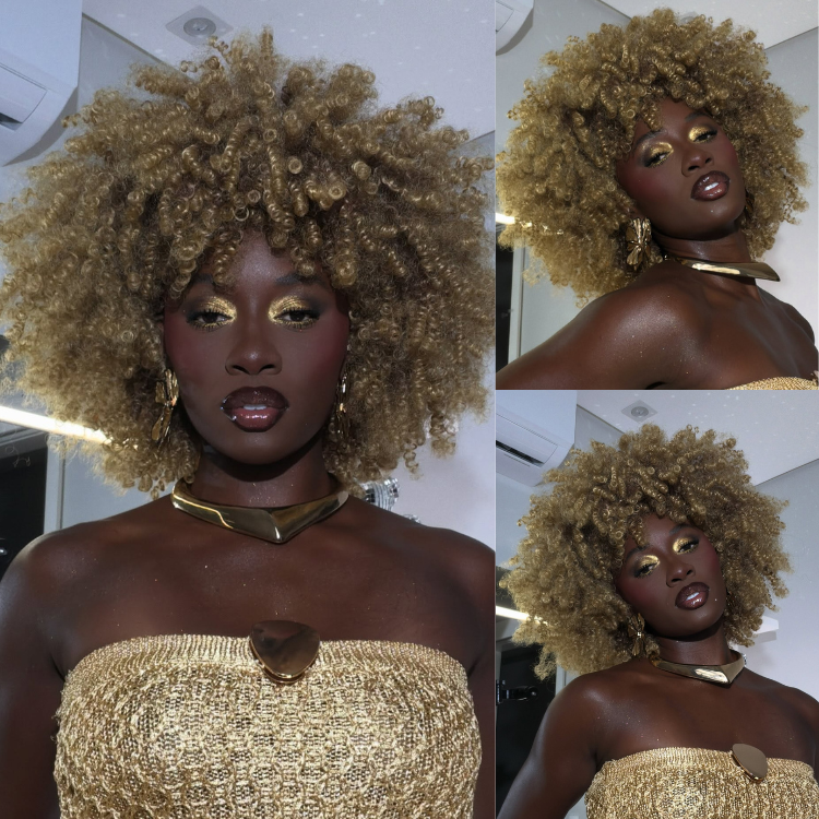 Honey Blonde Afro Kinky Coily Wig with Bangs Short Golden Blonde Coily Human Hair Wig - Rafarada