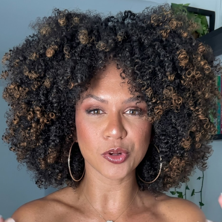 Natural Black Afro Kinky Curly Wig with Honey Blonde Highlighted Ends - Volueless Glueless HD Lace Wigs for Women- Rafarada
