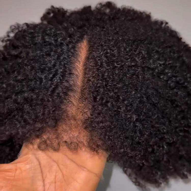 Natural Black Afro Kinky Curly Human Hair HD Lace Front Wig 13x6 Pre-Plucked with Pre-Cut 4C Edges- Rafarada