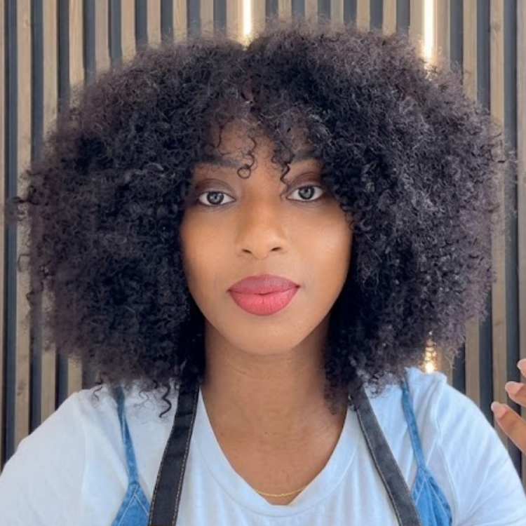 Afro Kinky Curly Glueless Wig with Bangs - Natural Black High Volume 100% Human Hair Wig for Women- Rafarada