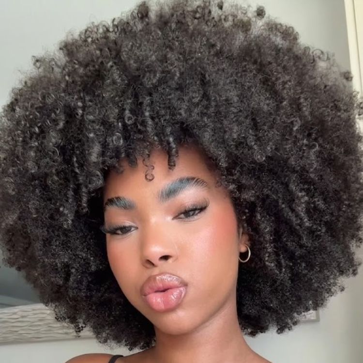 Big Afro Kinky Curly Natural Black Human Hair Wig with Bangs | High Density Glueless Short Voluminous Bob Wig- Rafarada