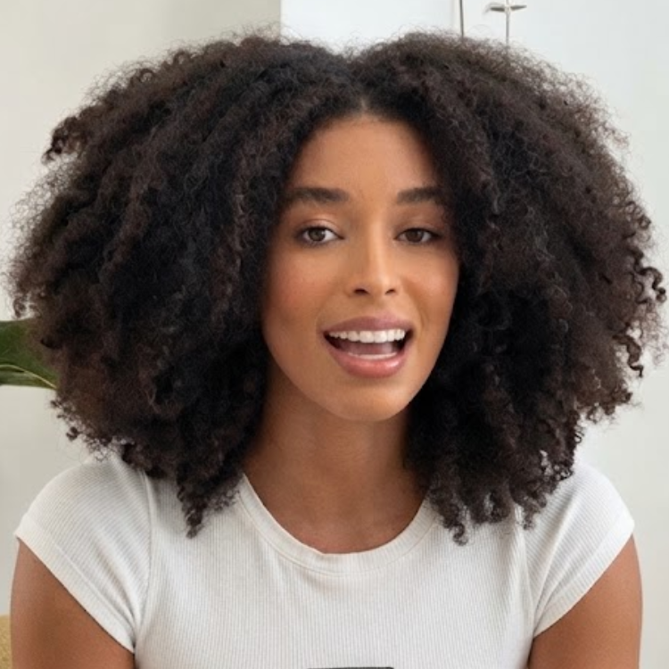 Glueless Voluminous Afro Kinky Curly Human Hair Lace Front Wig - Natural Black Mid-Length - Rafarada