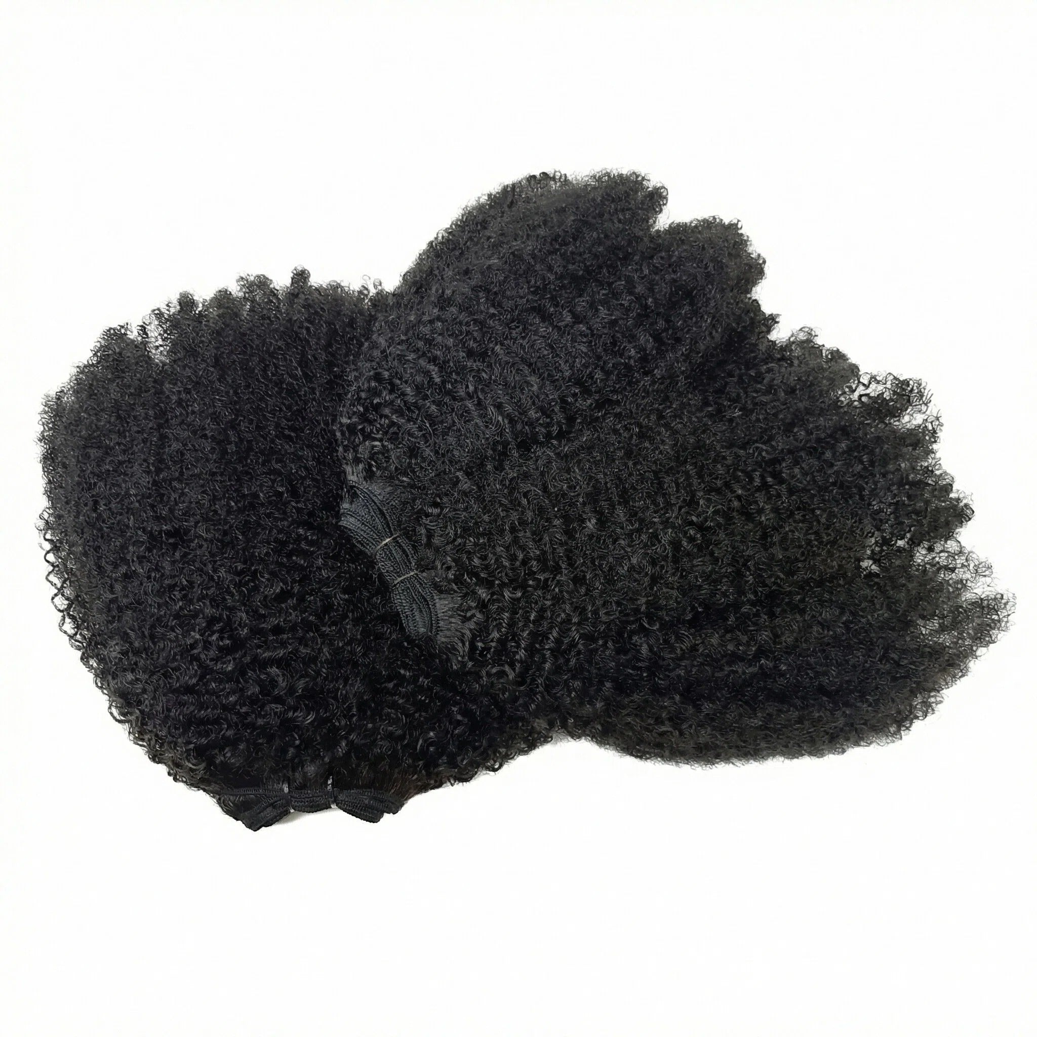 Afro Kinky Curly Human Hair Bundles 100% Human Hair Weft Natural Black 4C Coily Hair Extensions for Black Women - Rafarada
