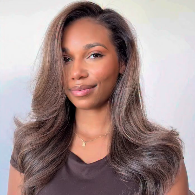 Glueless Ash Brown and Light Brown Soft Loose Wave Lace Front Wig High Density HD Transparent Lace Human Hair Wig- Rafarada