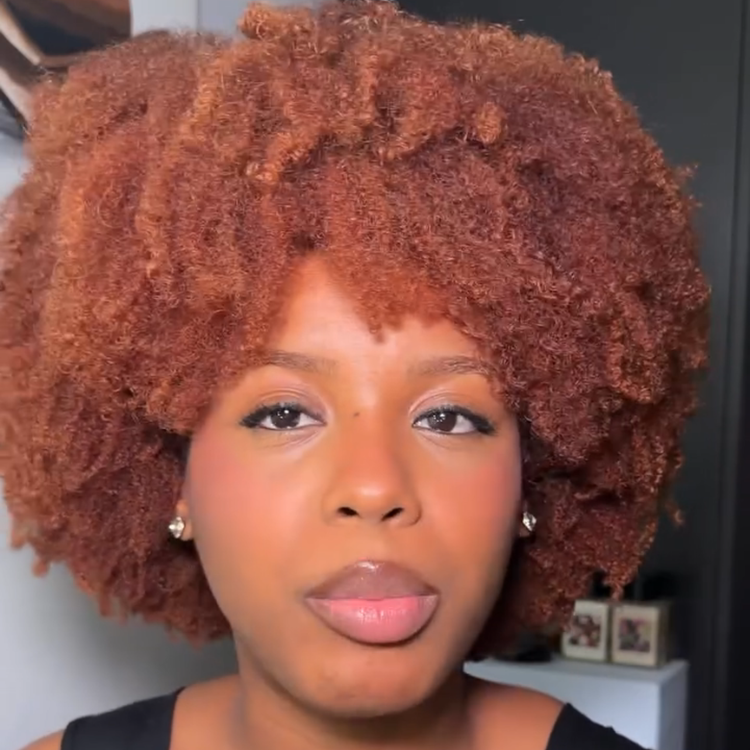 Auburn Red Glueless Afro Kinky Curly Human Hair Lace Front Wig Short Voluminous Coily Natural Wig For Women- Rafarada