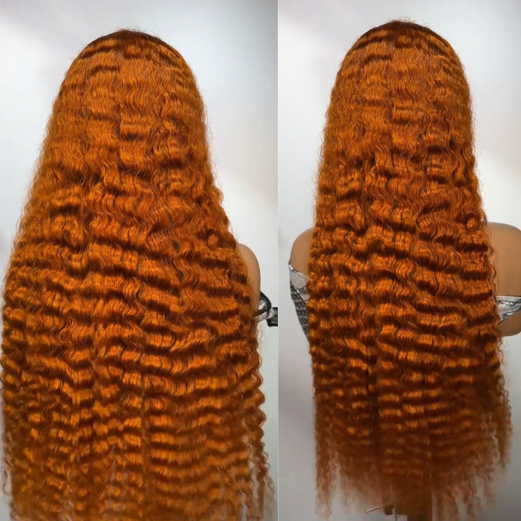 Colored Burmese Curly 13x4 Lace Front Human Hair Wigs Wine Red Curly HD Lace Wig for Women - Rafarada