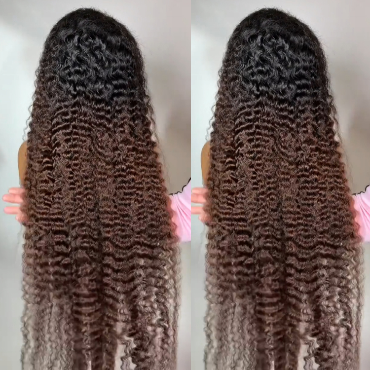 Colored Burmese Curly 13x4 Lace Front Human Hair Wigs Wine Red Curly HD Lace Wig for Women - Rafarada