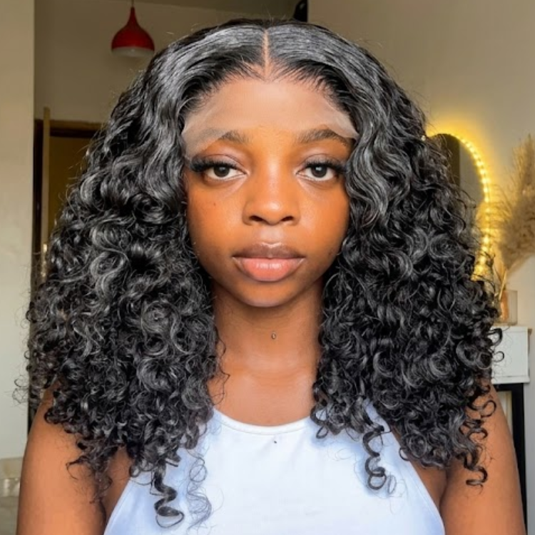 Luxurious Voluminous Deep Coily Kinky Curl Lace Front Human Hair Wig- Rafarada