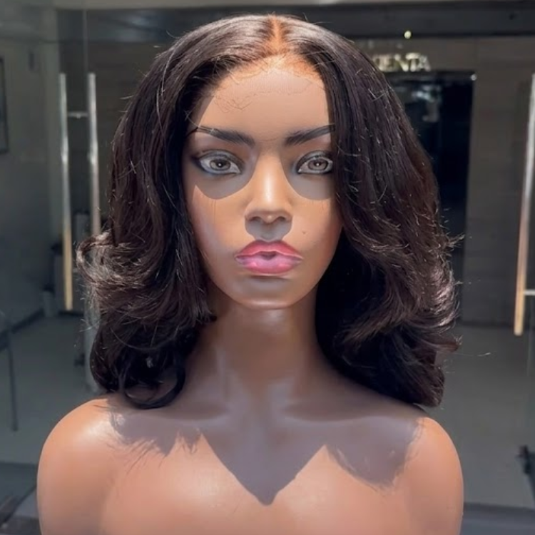 Silky Natural Black Loose Body Wave Wig - High-Definition Transparent Lace Front Human Hair Wig with Elegant Face-Framing Curls- Rafarada