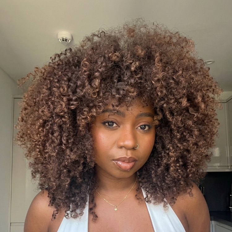 Chocolate Brown Afro Curly Glueless Human Hair Bob Wig- Rafarada