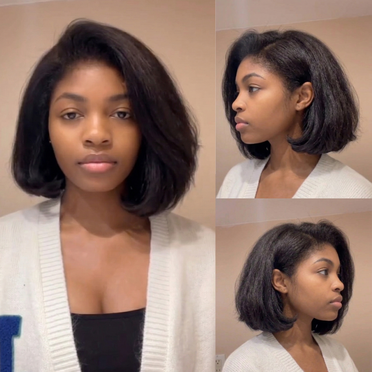 Glueless Layered Medium Body Wave Wig Natural Black Beginner Friendly Human Hair Wig- Rafarada