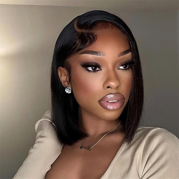 BOB Straight Human Hair Wig Glueless HD Lace Front Human Hair Wigs - Rafarada