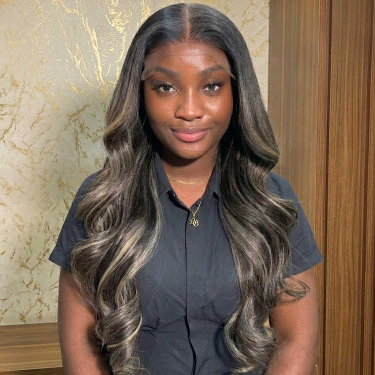 Dimensional Silver-Sand Highlights with Natural Root Melt Body Wave - Rafarada