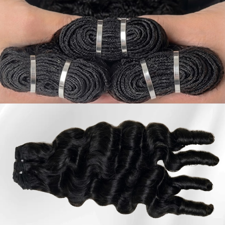 Soft Burmese Curly Human Hair Bundles 2/3/4 Packs Natural Black Bouncy Curl Hair Extensions 100% Human Hair- Rafarada