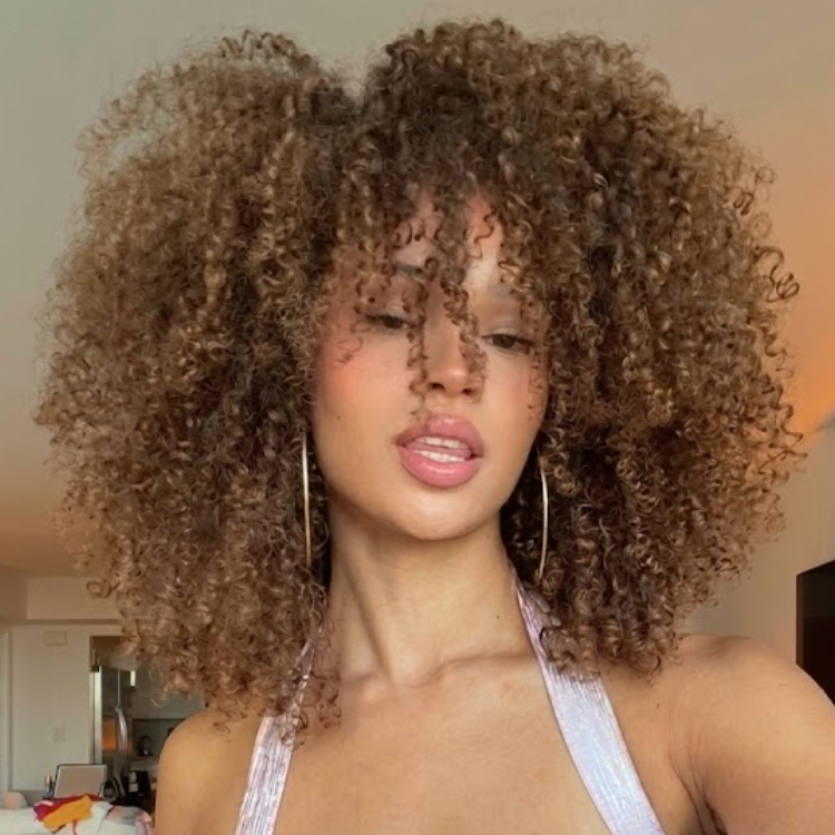 Caramel Ash Blonde Balayage Corkscrew Ringlet Lace Front Wig - Wear & Go Glueless Human Hair Wig with Smudged Brown Roots- Rafarada