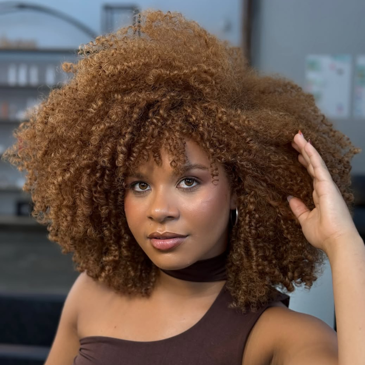 Caramel Brown Afro Kinky Curly Human Hair Wig 220% Density Coily Afro Bob Glueless 100% Human Hair Wigs for Women - Rafarada