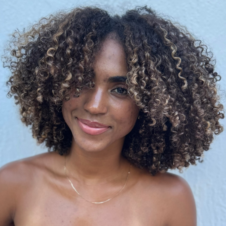 Natural Looking Kinky Coily Wig Seductive Caramel Gold Highlight Glueless Lace Frontal Human Hair- Rafarada