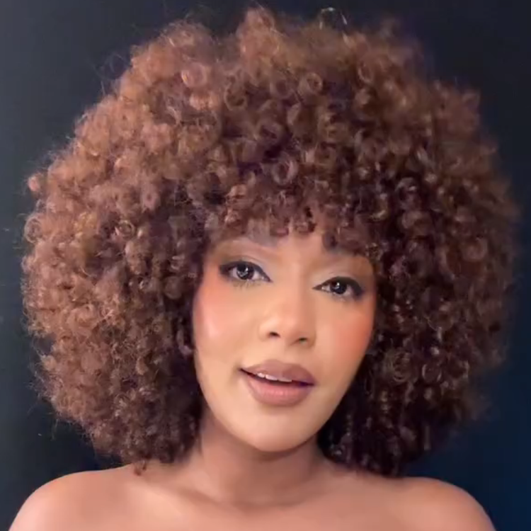Medium Chocolate Brown Afro Coily Human Hair Wig, Defined 3C Bouncy Kinky Curly Wig with Natural Volume & Shine- Rafarada