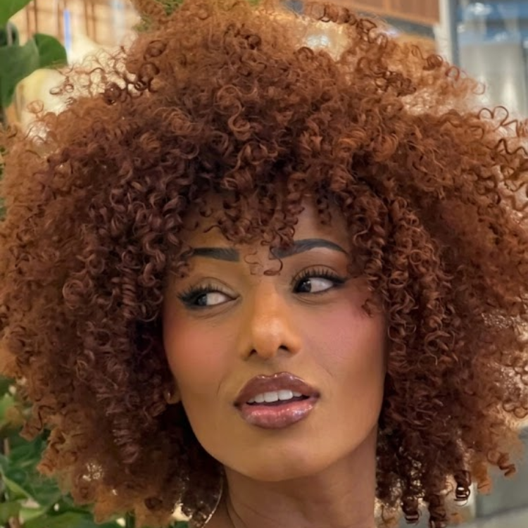 Tight Kinky Coily Human Hair Lace Front Wig - Chocolate Brown Color Glueless Afro Curly Natural Wig With Bangs- Rafarada
