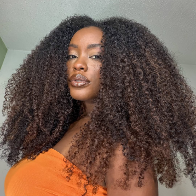 Natural Black to Chocolate Brown Ombre Curly Lace Front Wig HD Transparent Glueless Jerry Curl Wigs for Black Women - Rafarada