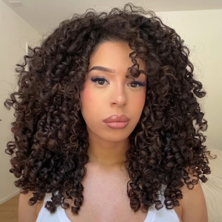 Bouncy Deep Curly Lace Wig Pre-plucked Chocolate Dark Brown Defined Curls Human Hair Wigs- Rafarada