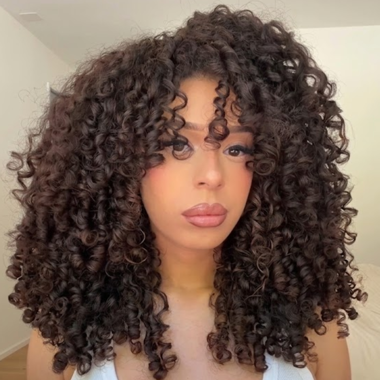 Bouncy Deep Curly Lace Wig Pre-plucked Chocolate Dark Brown Defined Curls Human Hair Wigs- Rafarada