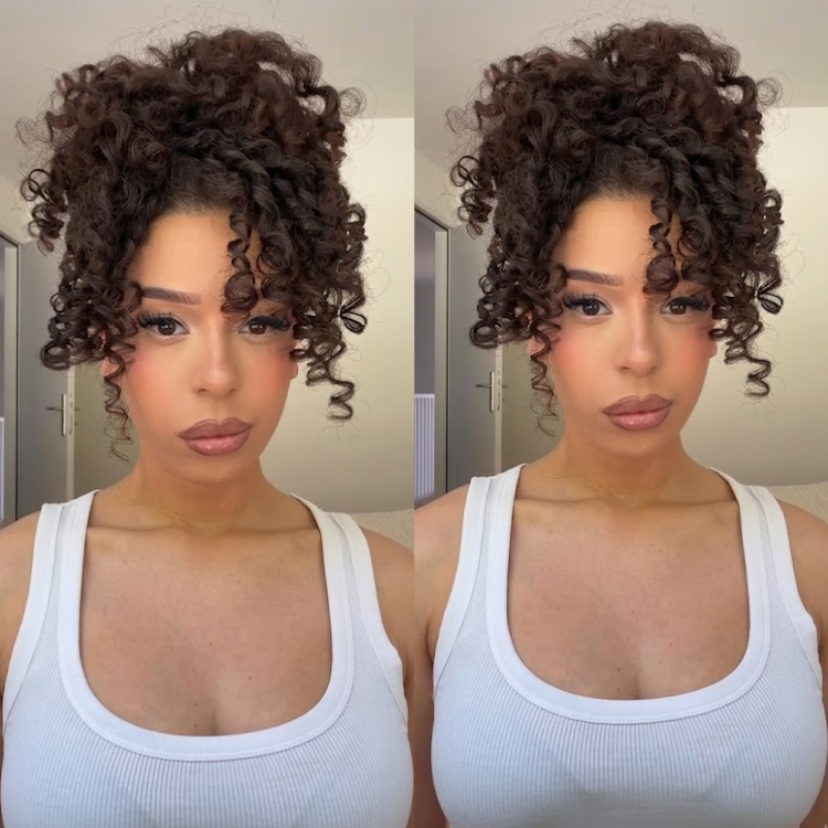 Bouncy Deep Curly Lace Wig Pre-plucked Chocolate Dark Brown Defined Curls Human Hair Wigs- Rafarada