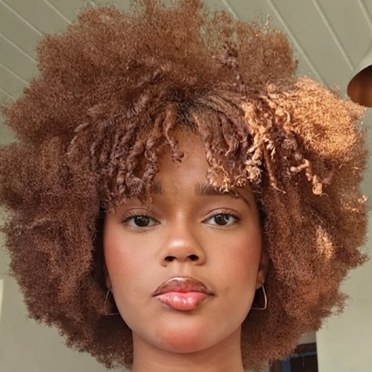 Voluminous Auburn Afro Kinky Curly Wig With Bangs - Cinnamon Brown Human Hair Wig- Rafarada