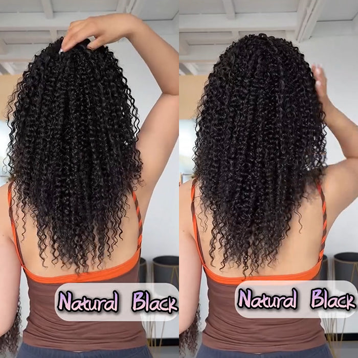 3-Second Wear Kinky Curly Claw Clip Hair Extension Voluminous Long Jerry Curly Ponytail - Rafarada