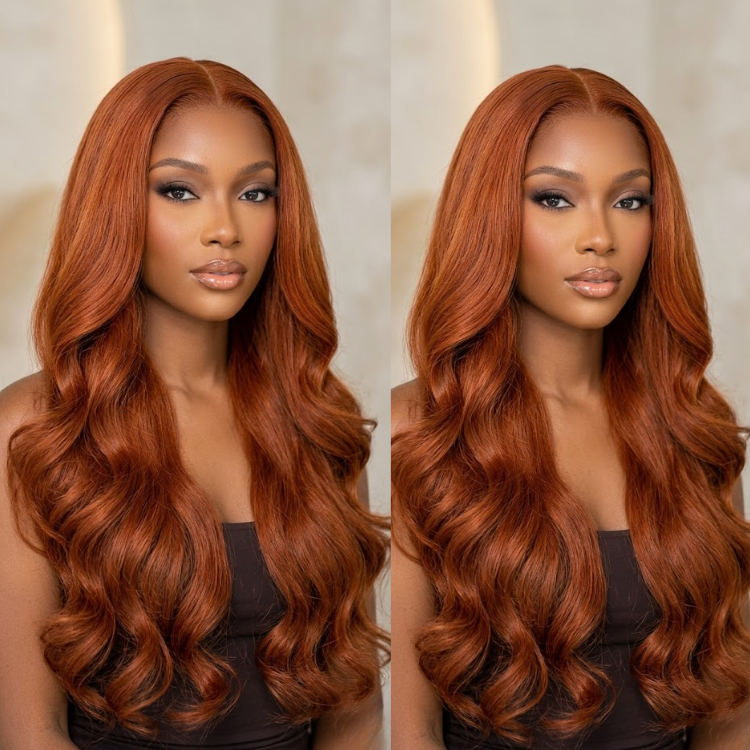Glossy Dark Brown Body Wave Human Hair Wig - Solid Chocolate Brown Glueless Lace Frontal Wig in Voluminous Bouncy Wave- Rafarada