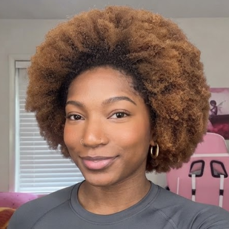 Dark Root Honey Brown Tight Coily Afro Pixie Bob - Defined Kinky Curly Texture Wig - Rafarada