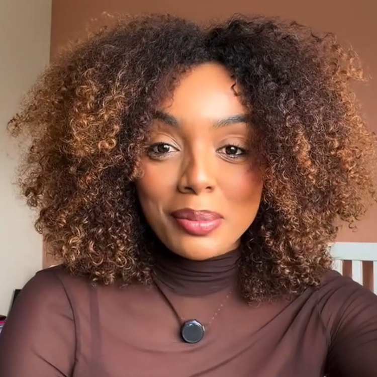Luxury Glueless 13x4 HD Lace Frontal Human Hair Kinky Curly Wig - Dark Root to Honey Brown Ombre- Rafarada