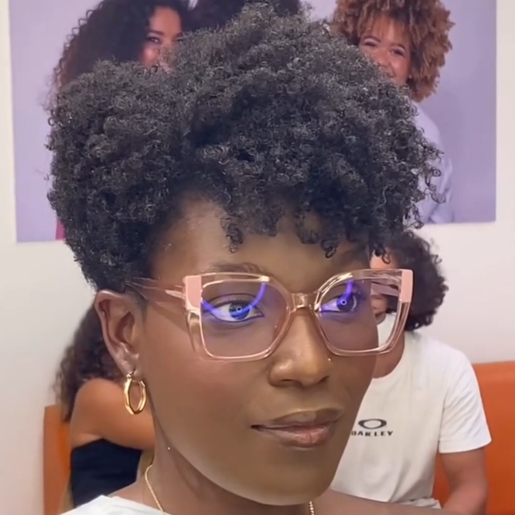 Natural Deep Coily Short Pixie Wig - Voluminous Afro Texture - Defined Kinky Curly Human Hair Jet Black Color - Rafarada