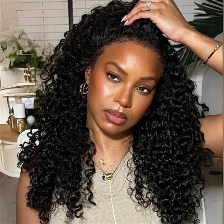 Deep Curly Snug Fit 360 Invisible Strap Glueless Pre-Bleached Human Hair Wig - Rafarada