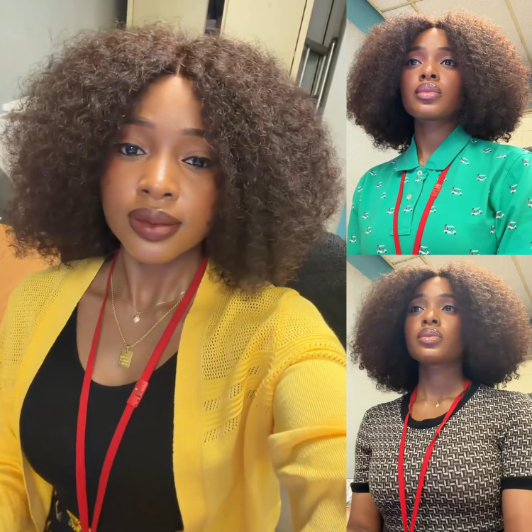 Natural Black Fluffy Kinky Curly Human Hair Wig - Pre-Plucked 3B/3C Spiral Curls Wig - Rafarada