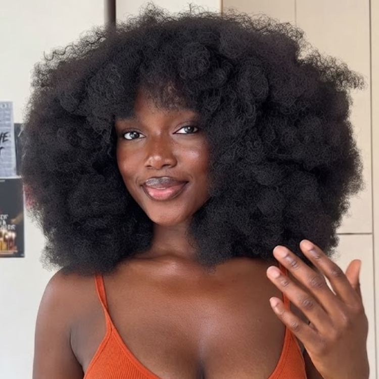 Glueless Ginger Blonde Afro Small Curly Wig with Bangs 4x4 Lace Human Hair Wigs Bouncy Kinky Curly Fringe Wig Pre-Plucked & Beginner Friendly - Rafarada